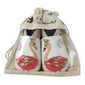 Chaussons en Cuir Souple - Flamants Roses - LAIT ET MIEL - Bébé et Enfant