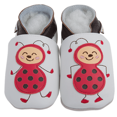 Chaussons en Cuir Souple - Mademoiselle Coccinelle - LAIT ET MIEL - Bébé et Enfant