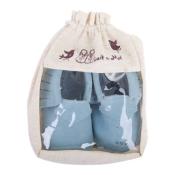 Mocassins à franges Suède en cuir souple Bleu Nuage - LAIT ET MIEL - Chaussons Bébé et Enfant