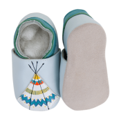 Chaussons en Cuir Souple - Indien et Tipi - LAIT ET MIEL - Bébé et Enfant