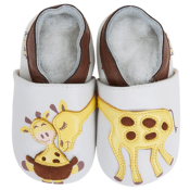 Chaussons en Cuir Souple - Câlin de Girafe - LAIT ET MIEL - Bébé et enfant