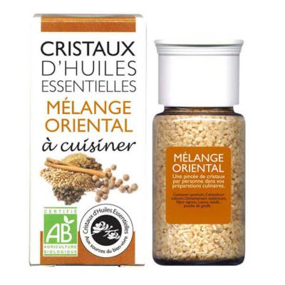 Cristaux d'Huiles Essentielles® Mélange Oriental à cuisiner AROMANDISE - Pot de 10 grs 