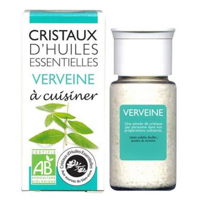 Cristaux d'Huiles Essentielles® Verveine à cuisiner AROMANDISE - Pot de 10 grs