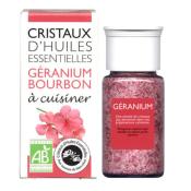 Cristaux d'Huiles Essentielles Granium  cuisiner AROMANDISE - Pot de 10 grs