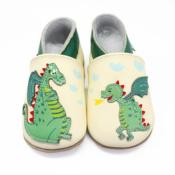 Chaussons en Cuir Souple - Dragon - LAIT ET MIEL - Bb et Enfant