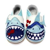 Chaussons en Cuir Souple - Requin - LAIT ET MIEL - Bb et Enfant