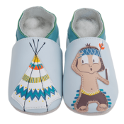 Chaussons en Cuir Souple - Indien et Tipi - LAIT ET MIEL - Bébé et Enfant