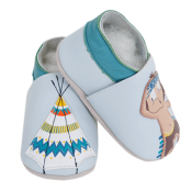 Chaussons en Cuir Souple - Indien et Tipi - LAIT ET MIEL - Bébé et Enfant