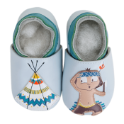 Chaussons en Cuir Souple - Indien et Tipi - LAIT ET MIEL - Bébé et Enfant