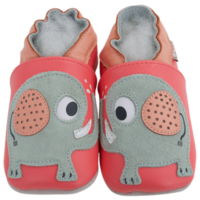 Chaussons en Cuir Souple - Bisou d'Eléphant - LAIT ET MIEL - Bébé et Enfant