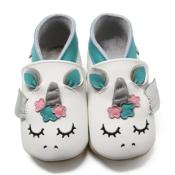 Chaussons en Cuir Souple - Licorne - LAIT ET MIEL - Bb et enfant