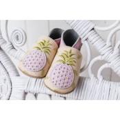 Chaussons en Cuir Souple - Ananas - LAIT ET MIEL - Bébé et Enfant