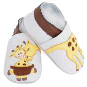 Chaussons en Cuir Souple - Câlin de Girafe - LAIT ET MIEL - Bébé et enfant