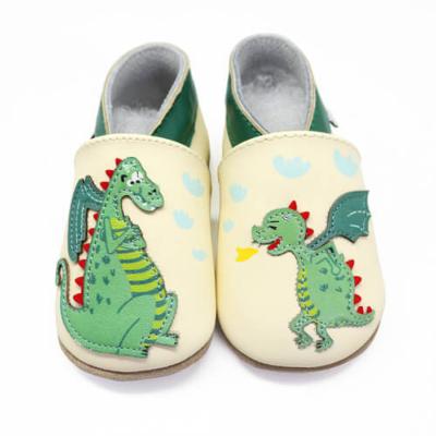 Chaussons en Cuir Souple - Dragon - LAIT ET MIEL - Bébé et Enfant